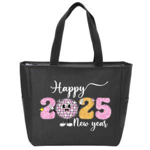 Cute Happy New Year 2025 Party Family Matching Gift Zip Tote Bag