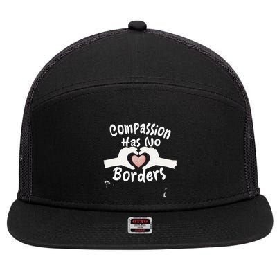Compassion Has No Borders 7 Panel Mesh Trucker Snapback Hat