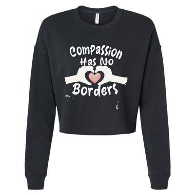Compassion Has No Borders Cropped Pullover Crew