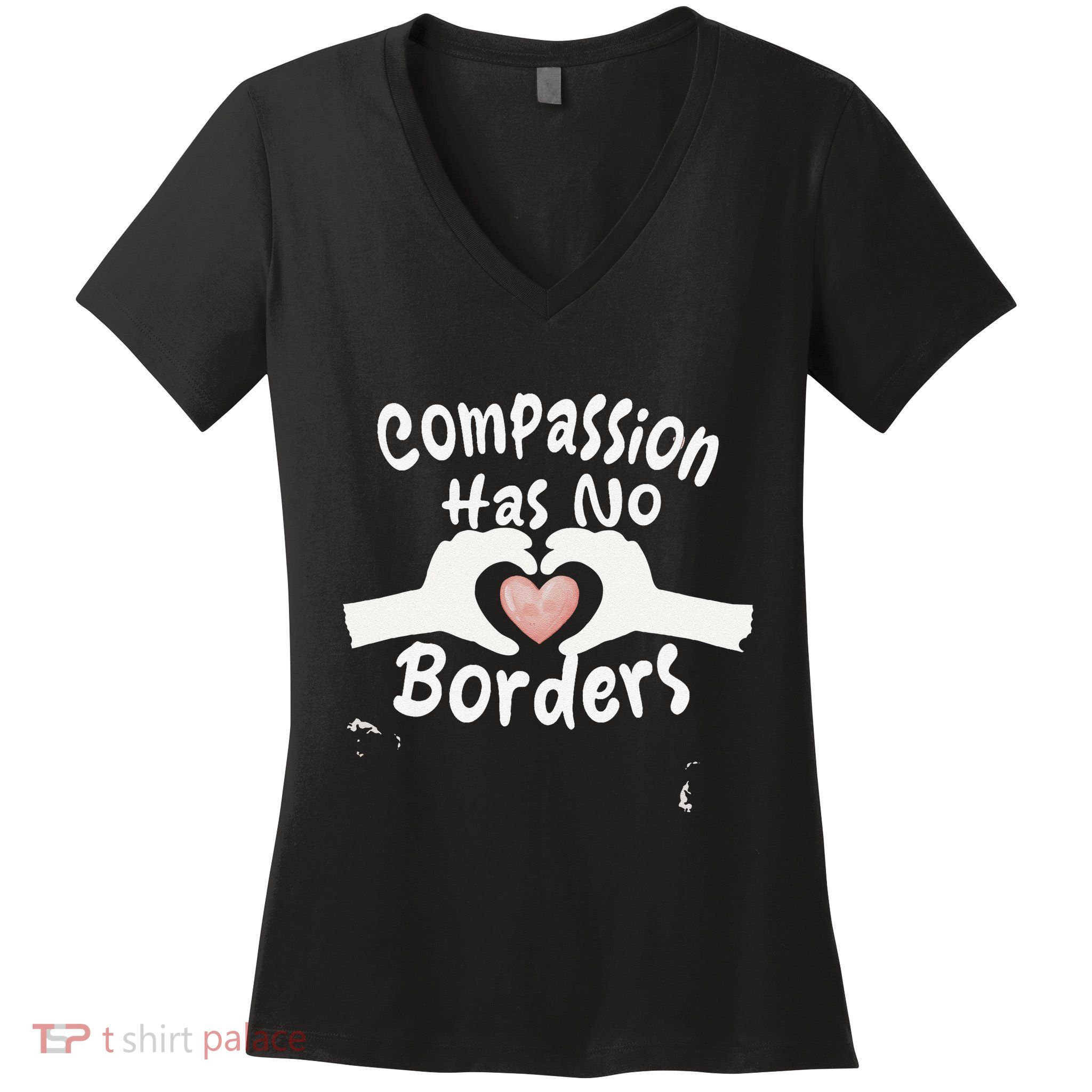 Compassion Has No Borders Women's V-Neck T-Shirt
