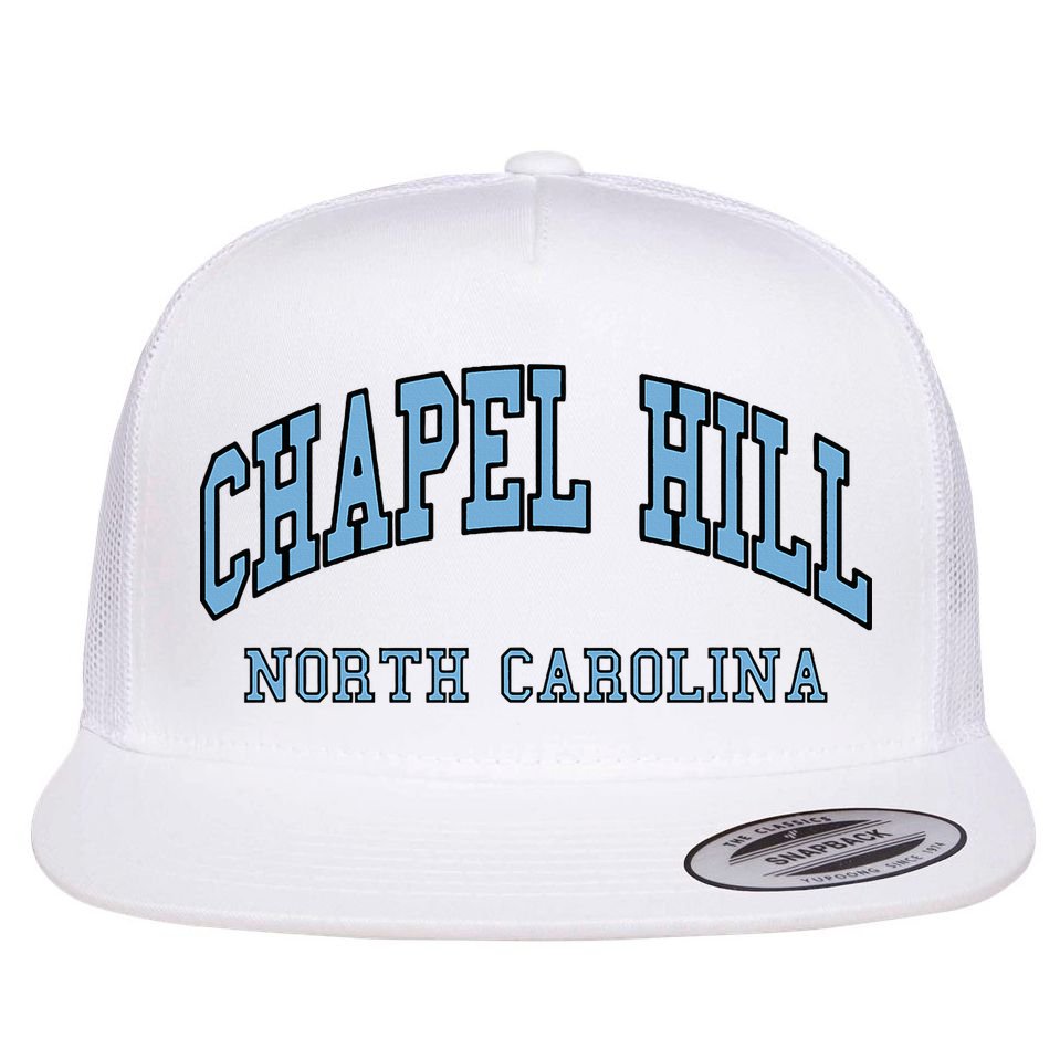 Chapel Hill North Carolina Throwback Flat Bill Trucker Hat