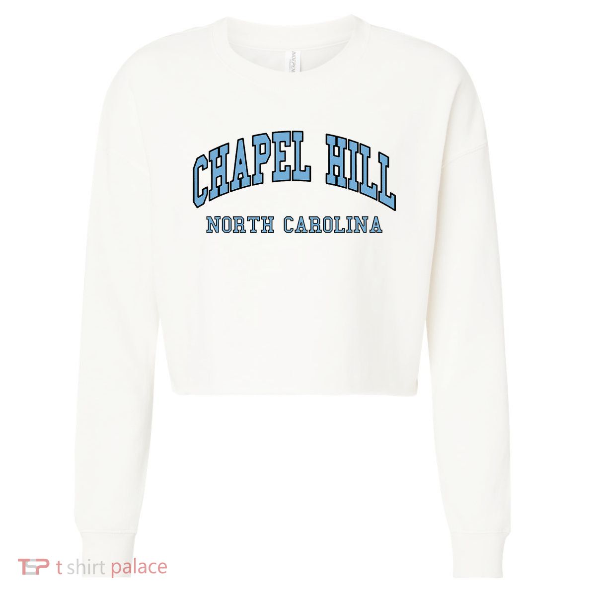Chapel Hill North Carolina Throwback Cropped Pullover Crew