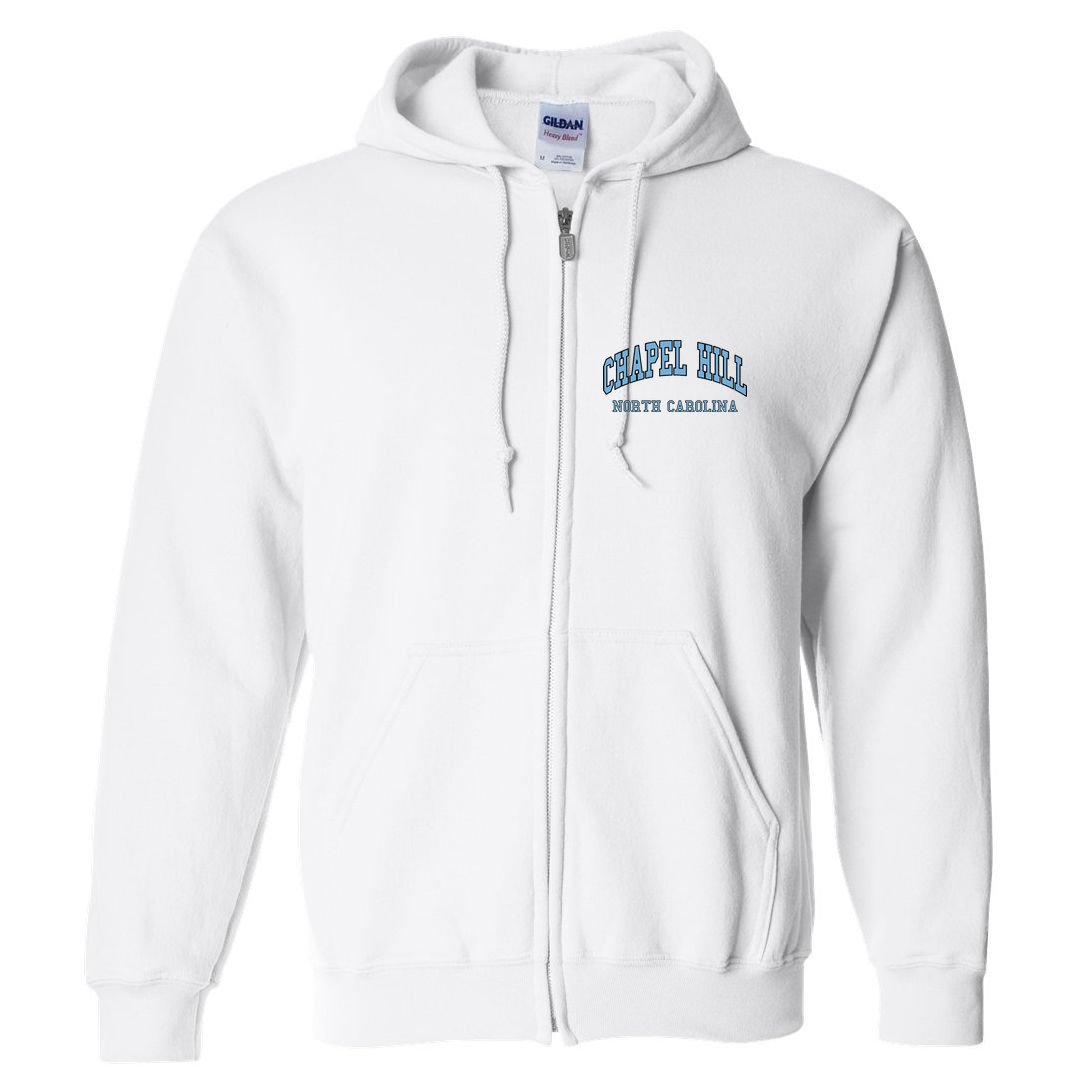 Chapel Hill North Carolina Throwback Full Zip Hoodie