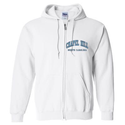 Chapel Hill North Carolina Throwback Full Zip Hoodie