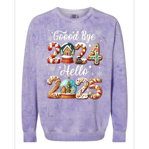 Christmas Happy New Years Eve Goodbye 2024 Hello 2025 Xmas Gift Colorblast Crewneck Sweatshirt