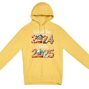 Christmas Happy New Years Eve Goodbye 2024 Hello 2025 Xmas Gift Premium Pullover Hoodie