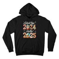 Christmas Happy New Years Eve Goodbye 2024 Hello 2025 Xmas Gift Hoodie