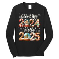 Christmas Happy New Years Eve Goodbye 2024 Hello 2025 Xmas Gift Long Sleeve Shirt