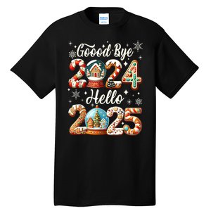 Christmas Happy New Years Eve Goodbye 2024 Hello 2025 Xmas Gift Tall T-Shirt