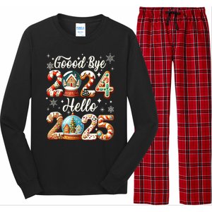 Christmas Happy New Years Eve Goodbye 2024 Hello 2025 Xmas Gift Long Sleeve Pajama Set