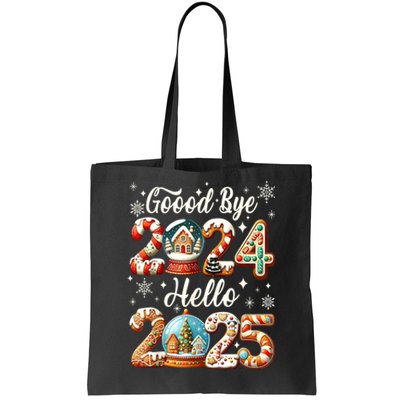 Christmas Happy New Years Eve Goodbye 2024 Hello 2025 Xmas Gift Tote Bag