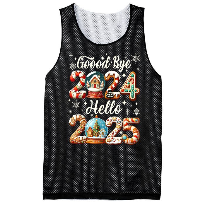 Christmas Happy New Years Eve Goodbye 2024 Hello 2025 Xmas Gift Mesh Reversible Basketball Jersey Tank