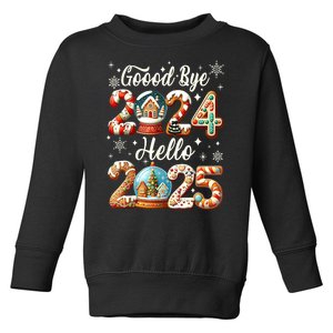 Christmas Happy New Years Eve Goodbye 2024 Hello 2025 Xmas Gift Toddler Sweatshirt