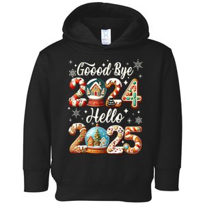 Christmas Happy New Years Eve Goodbye 2024 Hello 2025 Xmas Gift Toddler Hoodie