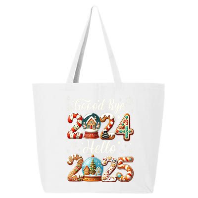 Christmas Happy New Years Eve Goodbye 2024 Hello 2025 Xmas Gift 25L Jumbo Tote