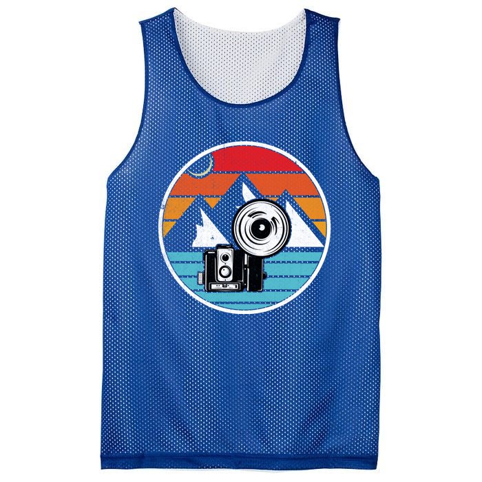 Camping Hiking Nature Retro Photographer Camera Camera Gift Mesh Reversible Basketball Jersey Tank