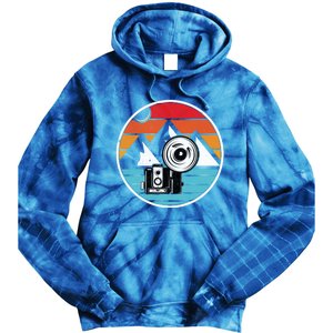 Camping Hiking Nature Retro Photographer Camera Camera Gift Tie Dye Hoodie