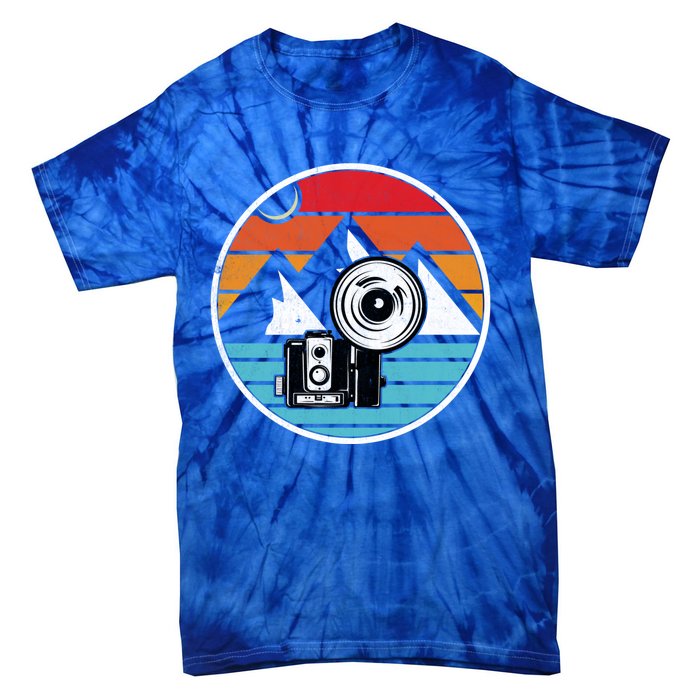 Camping Hiking Nature Retro Photographer Camera Camera Gift Tie-Dye T-Shirt