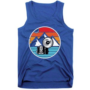 Camping Hiking Nature Retro Photographer Camera Camera Gift Tank Top