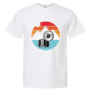 Camping Hiking Nature Retro Photographer Camera Camera Gift Garment-Dyed Heavyweight T-Shirt