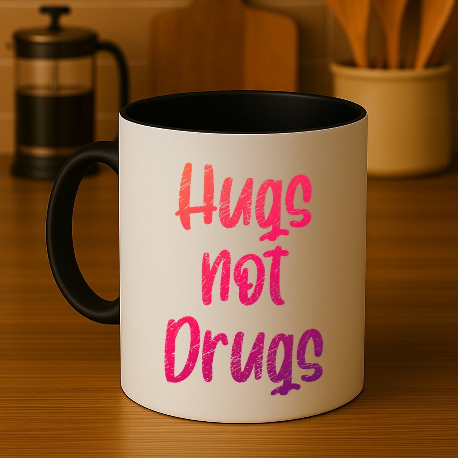Cute Hugs Not Drugs Funny Say No To Drugs Presents Cool Gift Mug