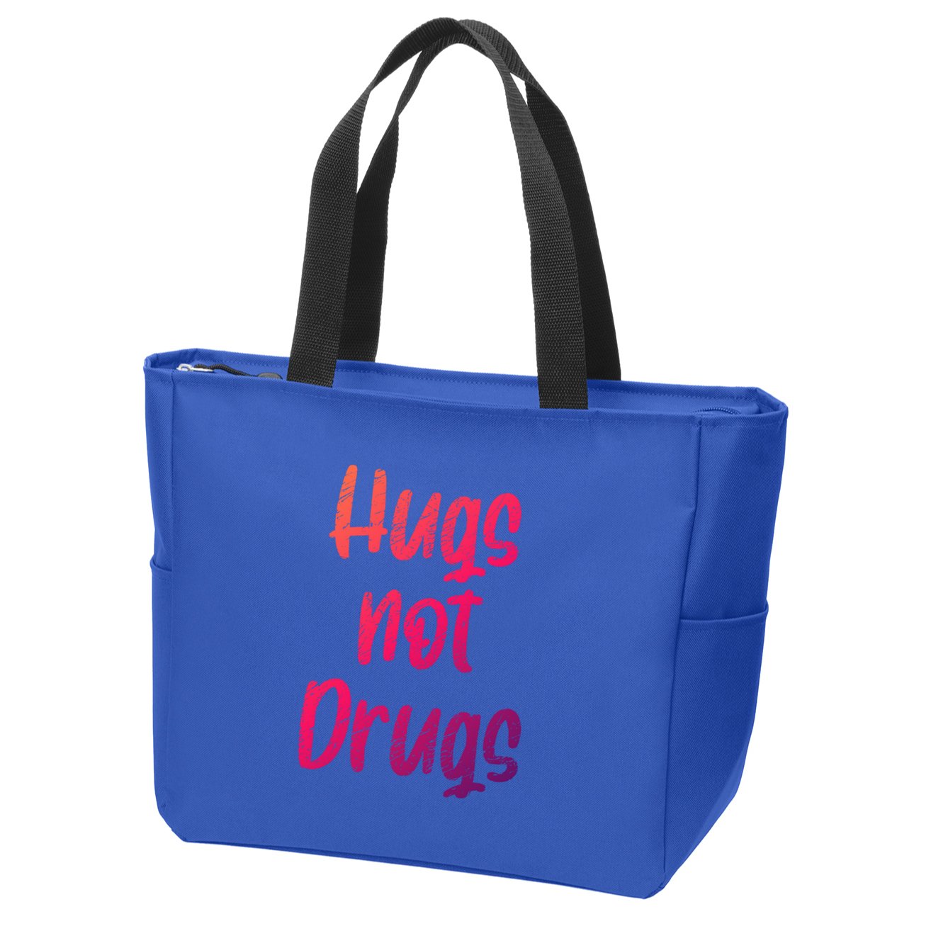 Cute Hugs Not Drugs Funny Say No To Drugs Presents Cool Gift Zip Tote Bag