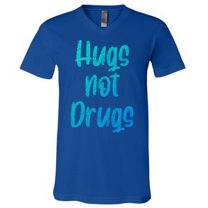 Cute Hugs Not Drugs Funny Say No To Drugs Presents Cool Gift V-Neck T-Shirt