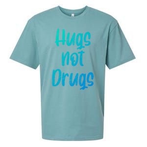 Cute Hugs Not Drugs Funny Say No To Drugs Presents Cool Gift Sueded Cloud Jersey T-Shirt