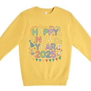 Cool Happy New Year 2025 New Years Eve Party Gift Premium Crewneck Sweatshirt