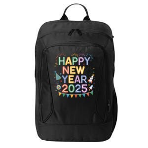 Cool Happy New Year 2025 New Years Eve Party Gift City Backpack