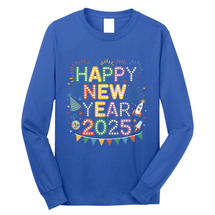 Cool Happy New Year 2025 New Years Eve Party Gift Long Sleeve Shirt