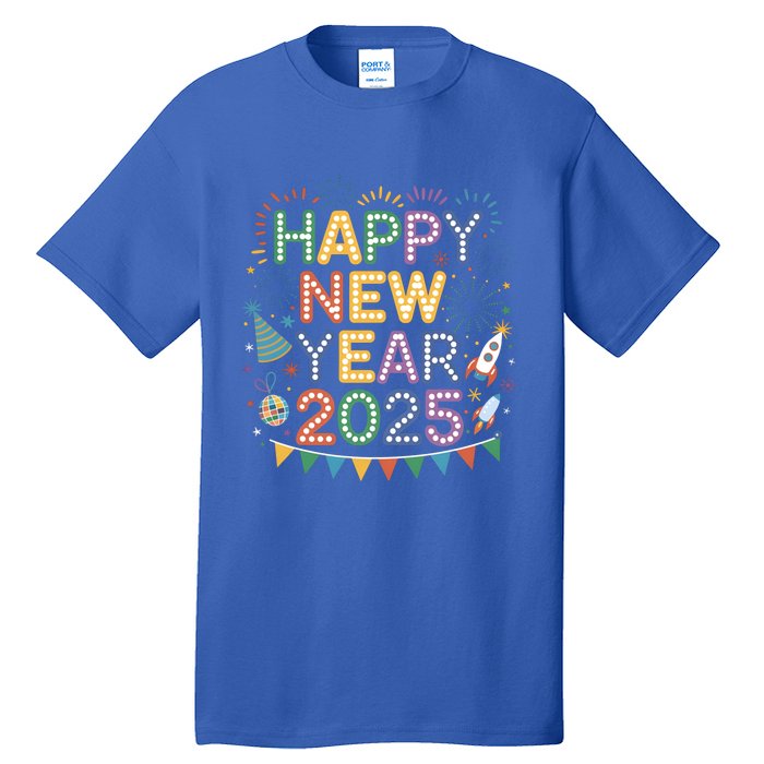 Cool Happy New Year 2025 New Years Eve Party Gift Tall T-Shirt