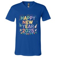 Cool Happy New Year 2025 New Years Eve Party Gift V-Neck T-Shirt