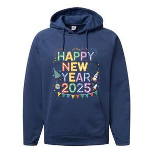 Cool Happy New Year 2025 New Years Eve Party Gift Performance Fleece Hoodie