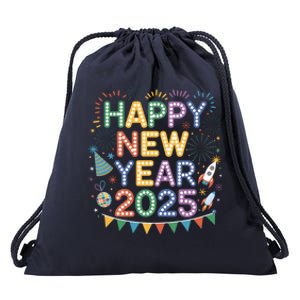 Cool Happy New Year 2025 New Years Eve Party Gift Drawstring Bag