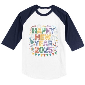 Cool Happy New Year 2025 New Years Eve Party Gift Baseball Sleeve Shirt