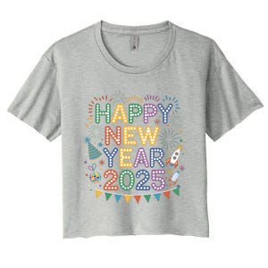 Cool Happy New Year 2025 New Years Eve Party Gift Women's Crop Top Tee