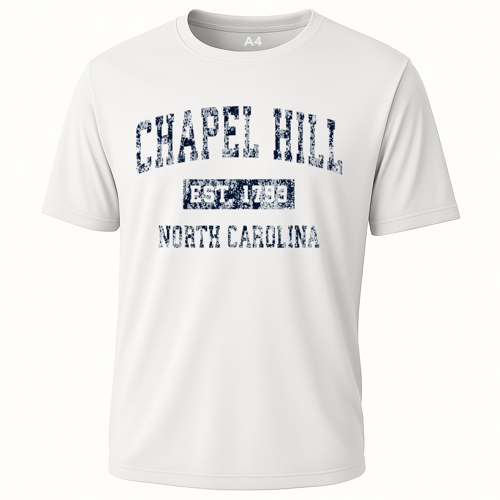 Chapel Hill North Carolina NC Vintage Sports Design Navy  Cooling Performance Crew T-Shirt