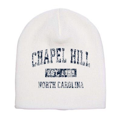 Chapel Hill North Carolina NC Vintage Sports Design Navy  Short Acrylic Beanie