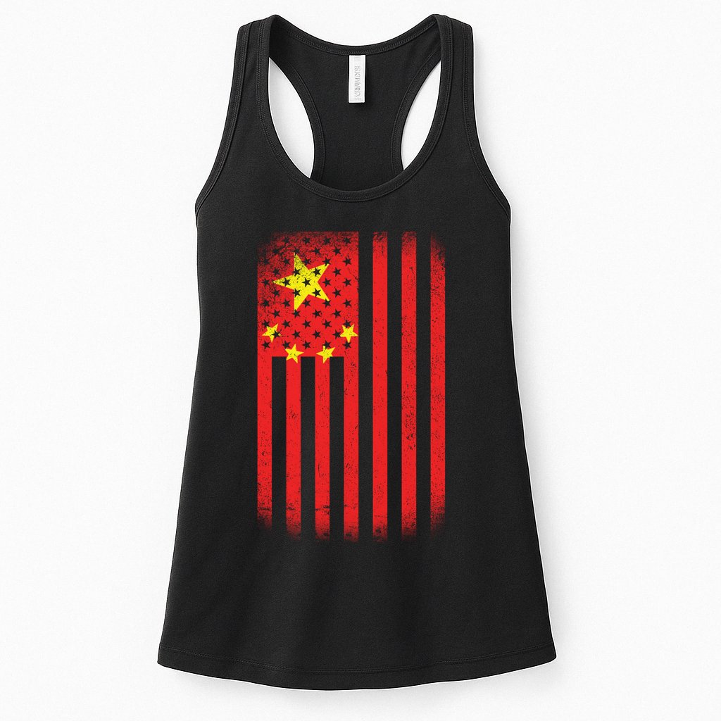 Vintage Chinese Flag Womens Tank Top