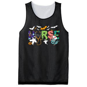 Cute Halloween Nurse Nursing Zombie Halloween Mesh Reversible Basketball Jersey Tank