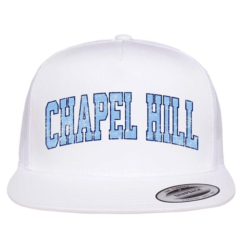 Chapel Hill North Carolina Nc Vintage Athletic Sports Flat Bill Trucker Hat
