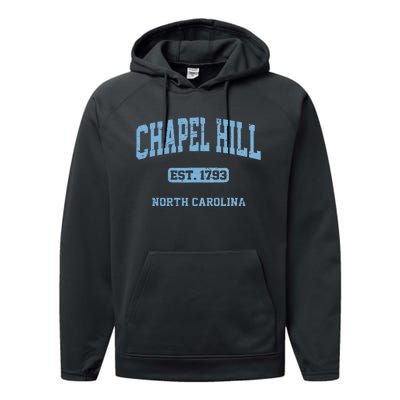 Chapel Hill North Carolina NC Vintage State Athletic Style Performance Fleece Hoodie