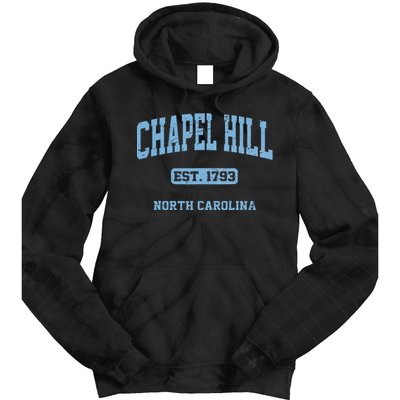 Chapel Hill North Carolina NC Vintage State Athletic Style Tie Dye Hoodie