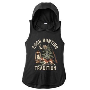 Coon Hunting Night – Patriotic Design For Coon Hunters Ladies PosiCharge Tri-Blend Wicking Draft Hoodie Tank