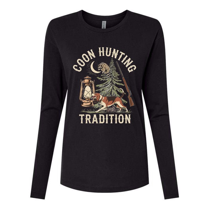 Coon Hunting Night – Patriotic Design For Coon Hunters Womens Cotton Relaxed Long Sleeve T-Shirt