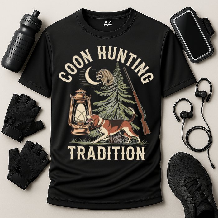 Coon Hunting Night – Patriotic Design For Coon Hunters Cooling Performance Crew T-Shirt