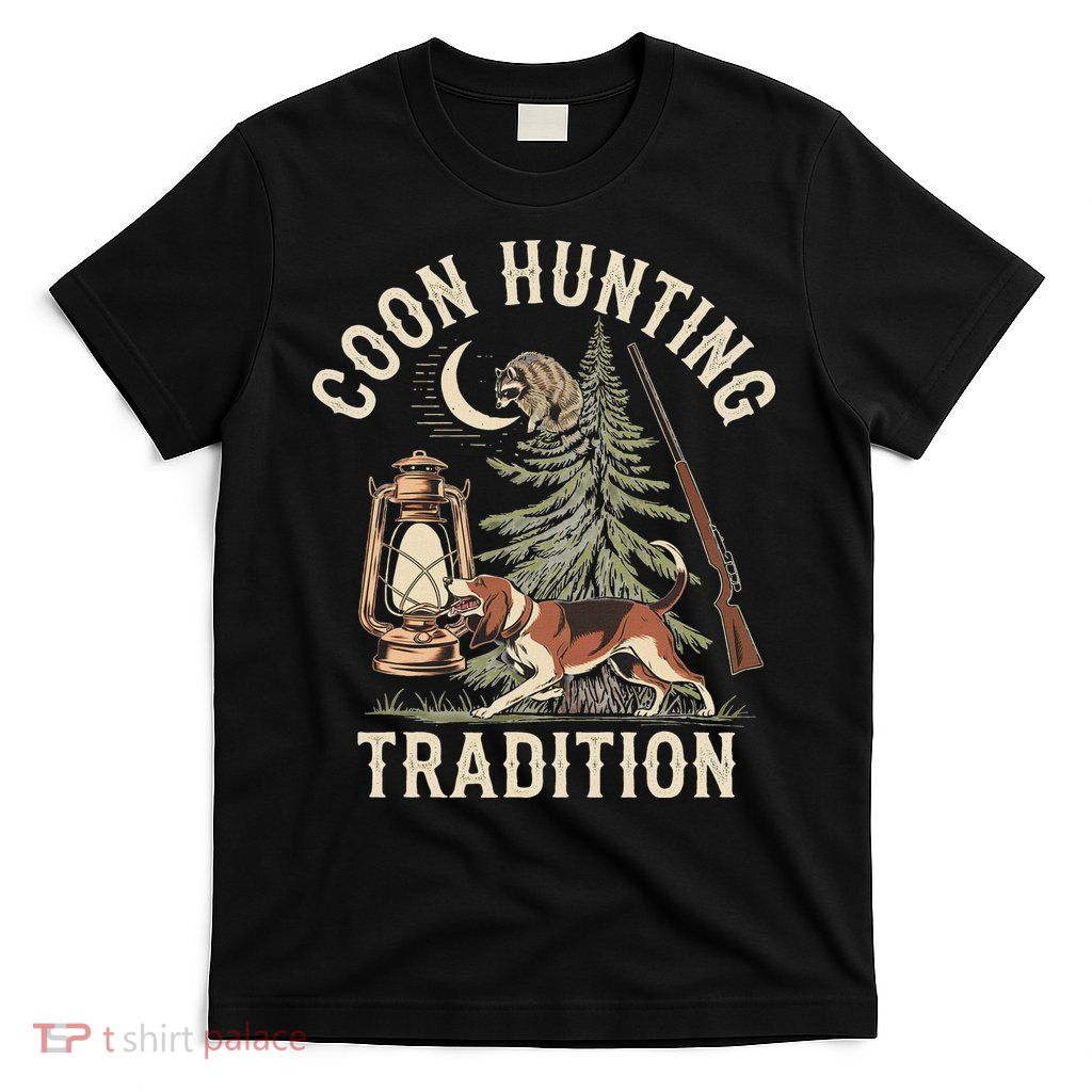 Coon Hunting Night – Patriotic Design For Coon Hunters T-Shirt