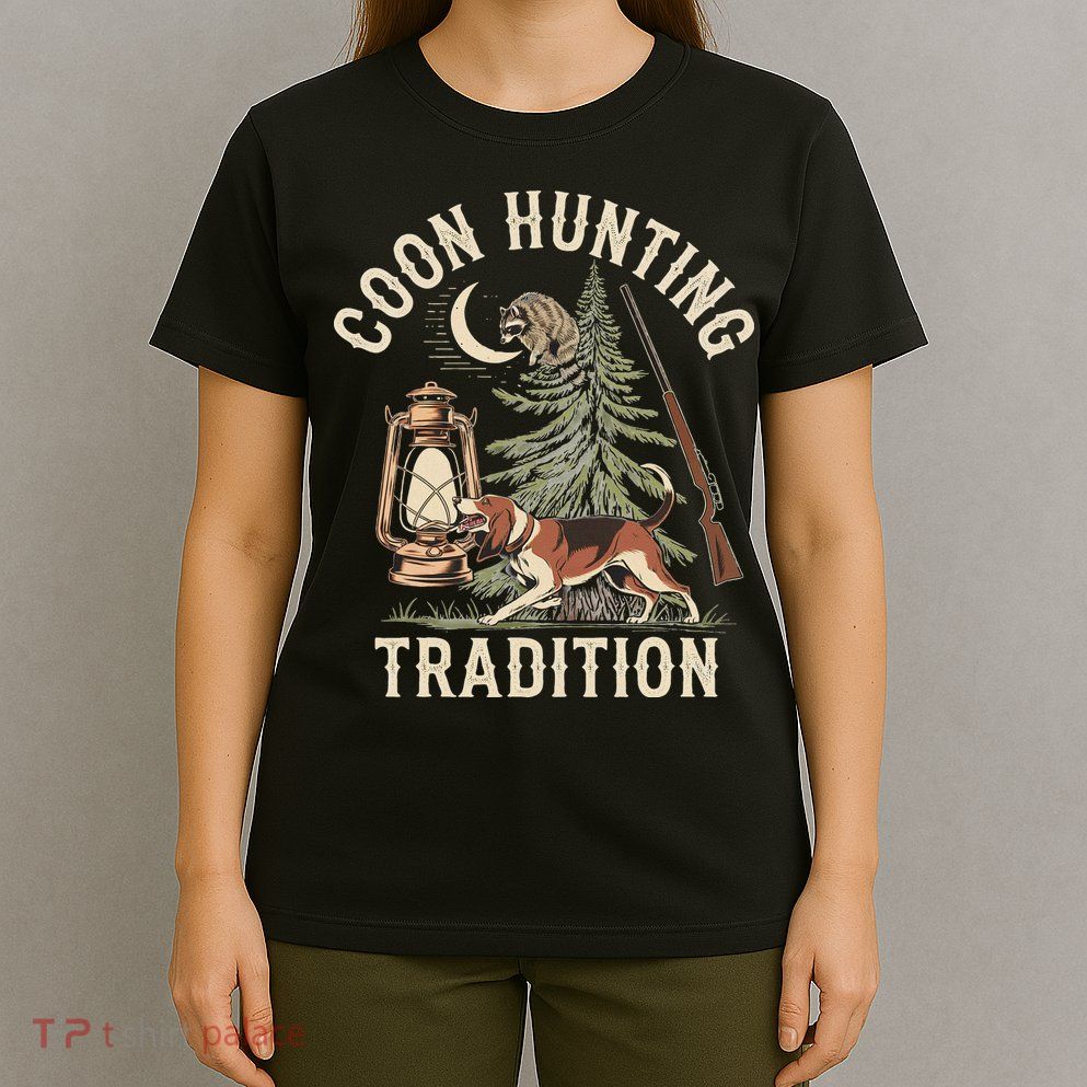 Coon Hunting Night – Patriotic Design For Coon Hunters T-Shirt