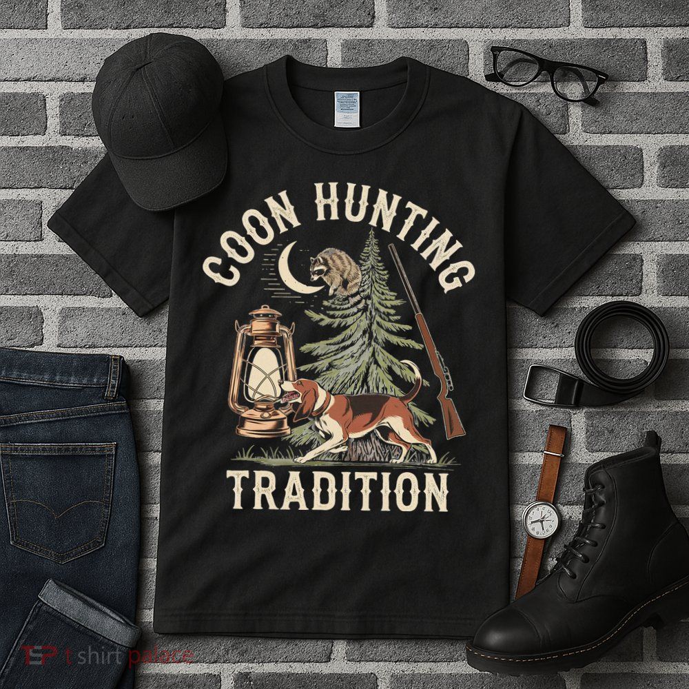 Coon Hunting Night – Patriotic Design For Coon Hunters Tall T-Shirt